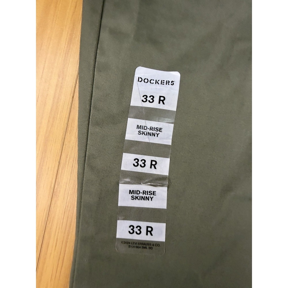 DOCKERS-NWT-Women's Green Weekend Chino Skinny Mid Rise Flat Front Pants-Sz 33R - Picture 3 of 7